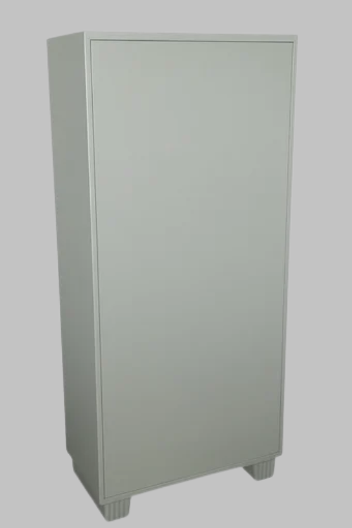 Grey Mild Steel Glass Door Office Almirah