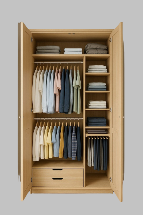 Wooden Almirah Wood Finish